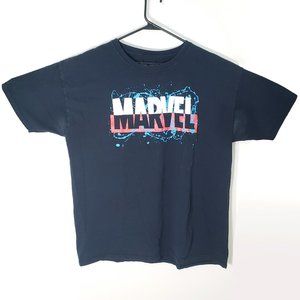 Mens XL Marvel Logo Red White Blue Graphic T shirt